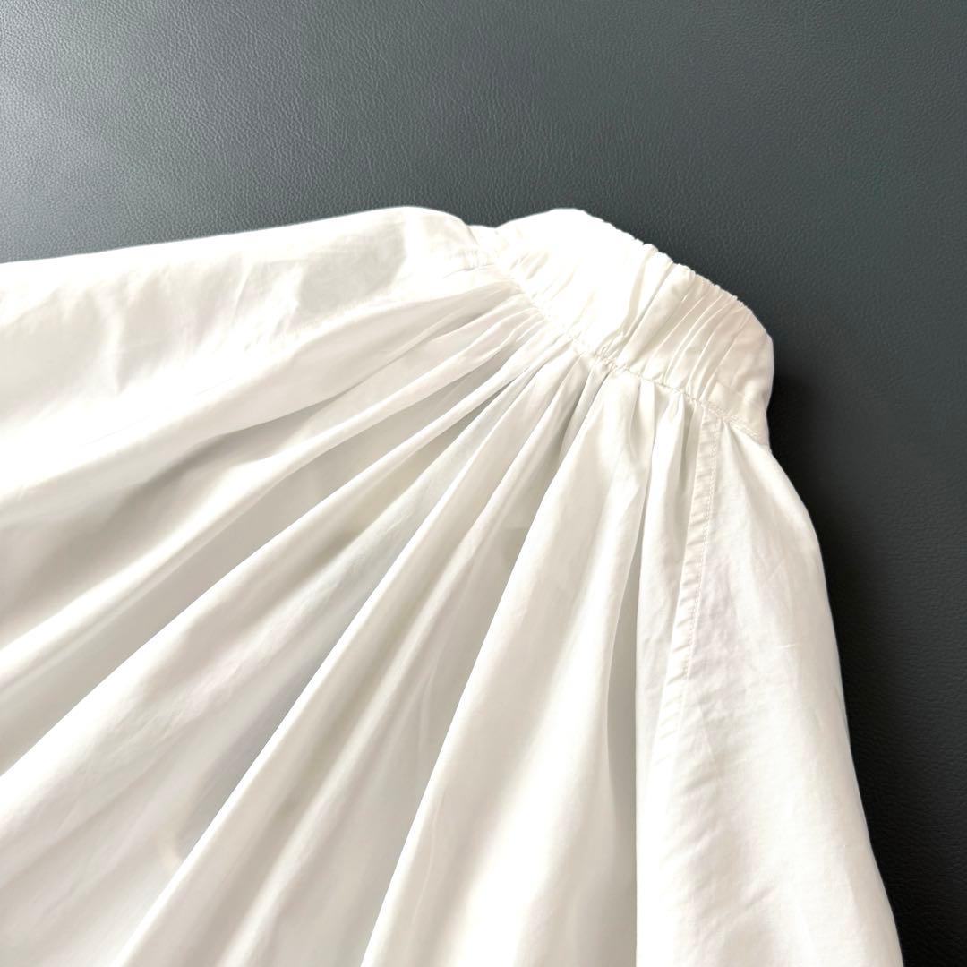 BLAMINK 定価8.2万円 ギャザースタンドカラーリボンブラウス ホワイト