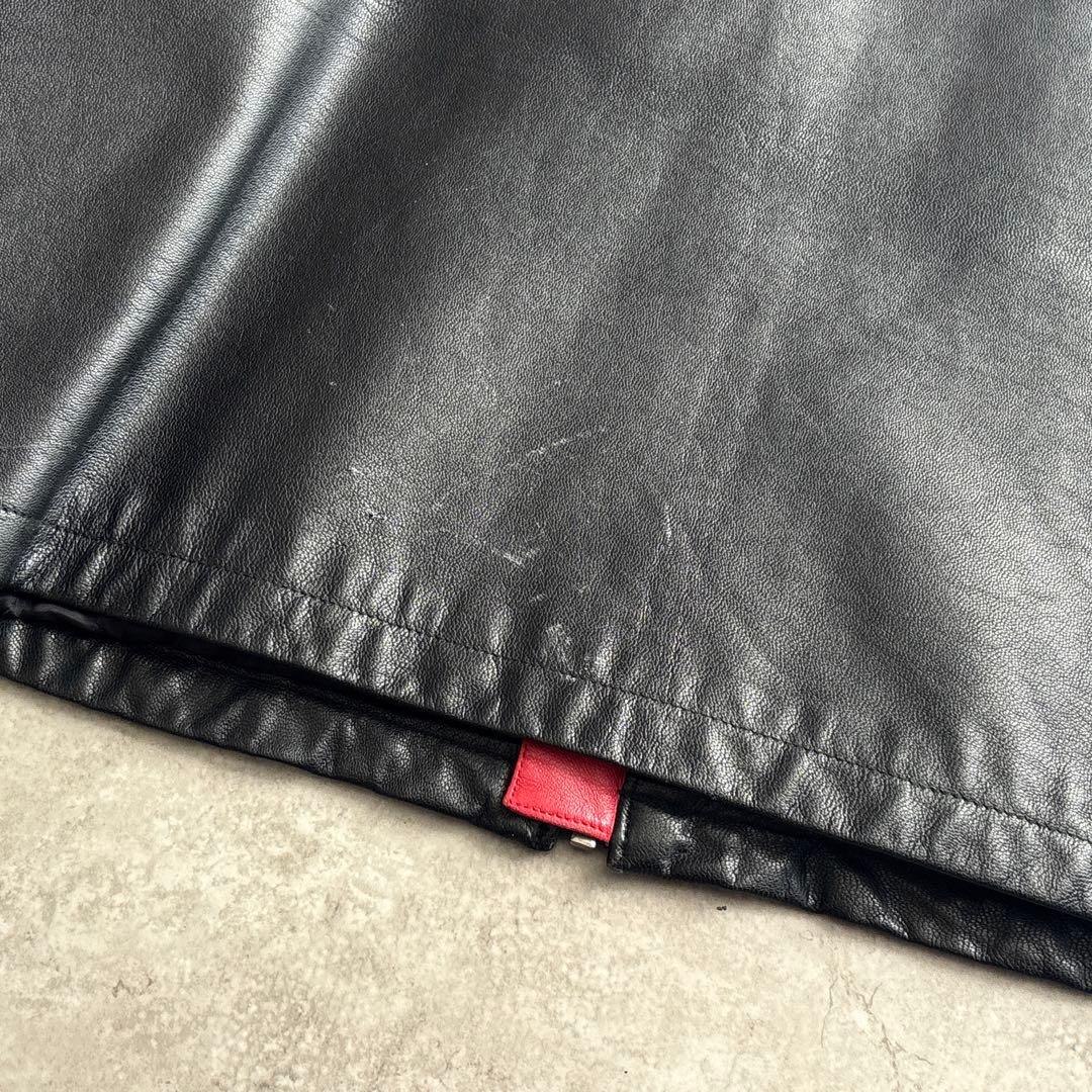 90's■adidas 【L】本革 羊革レザージャケット ライダース デサント製