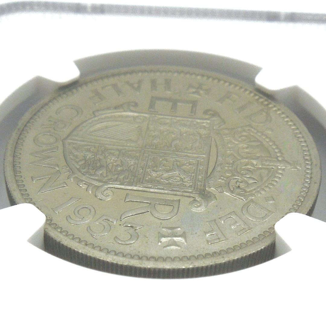 NGC PF65 UC 1953 英国 エリザベス2世 戴冠記念 ハーフクラウン