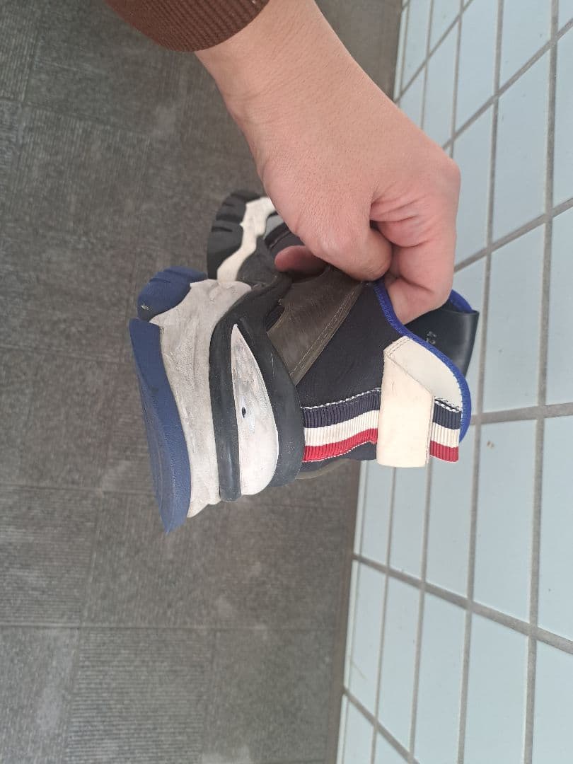 MONCLER メッシュスニーカー グレー/ネイビー サイズ42