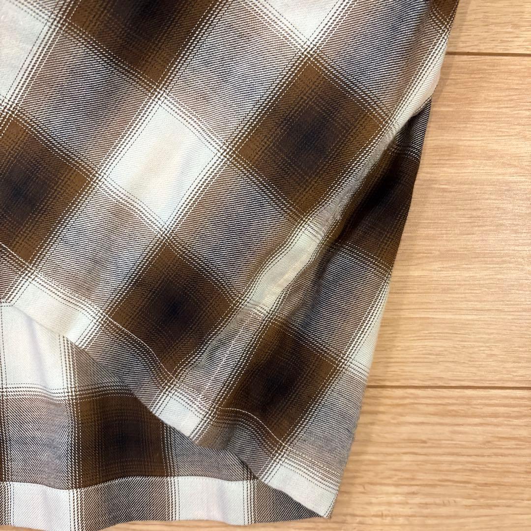 Uアローズ別注 サルヴァトーレピッコロ オンブレチェック オープンカラーシャツ