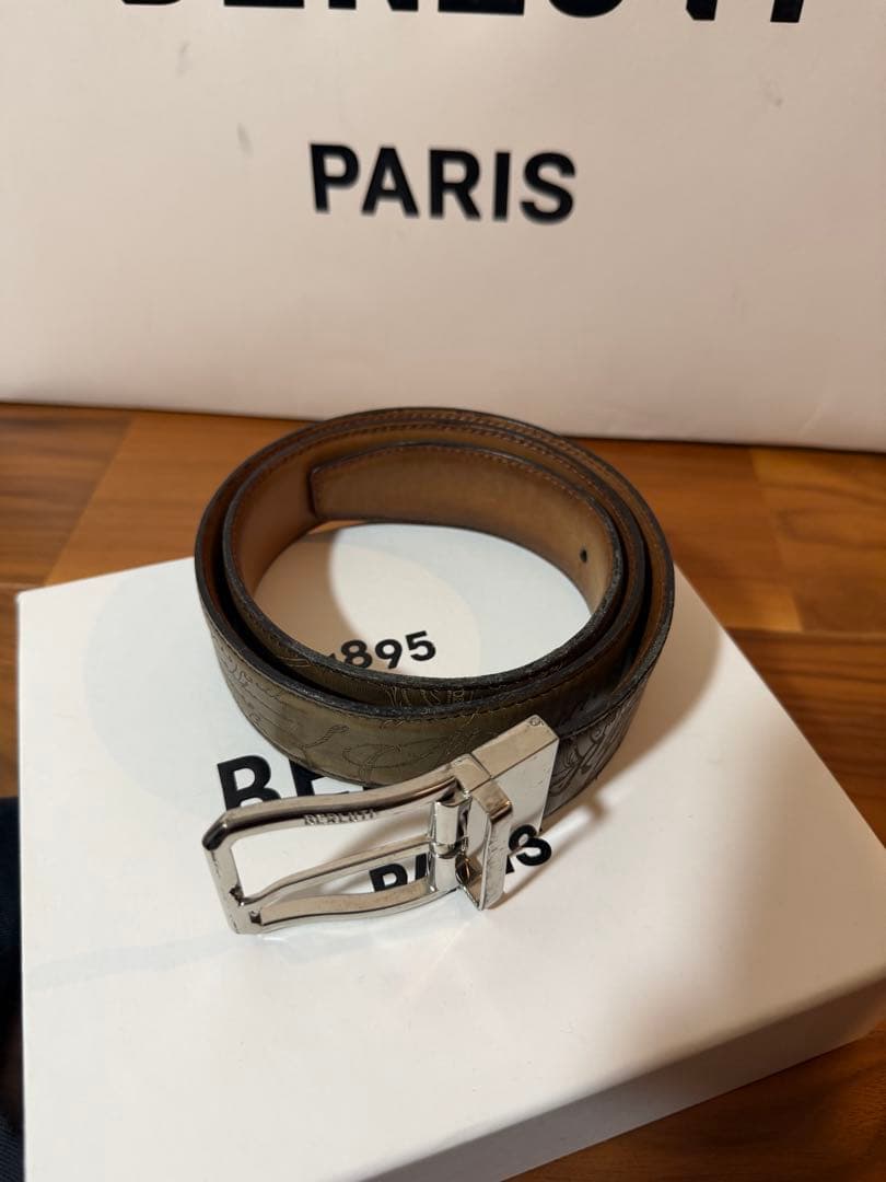 定価15万ベルルッティBERLUTIカリグラフィーリバーシブルベルト85