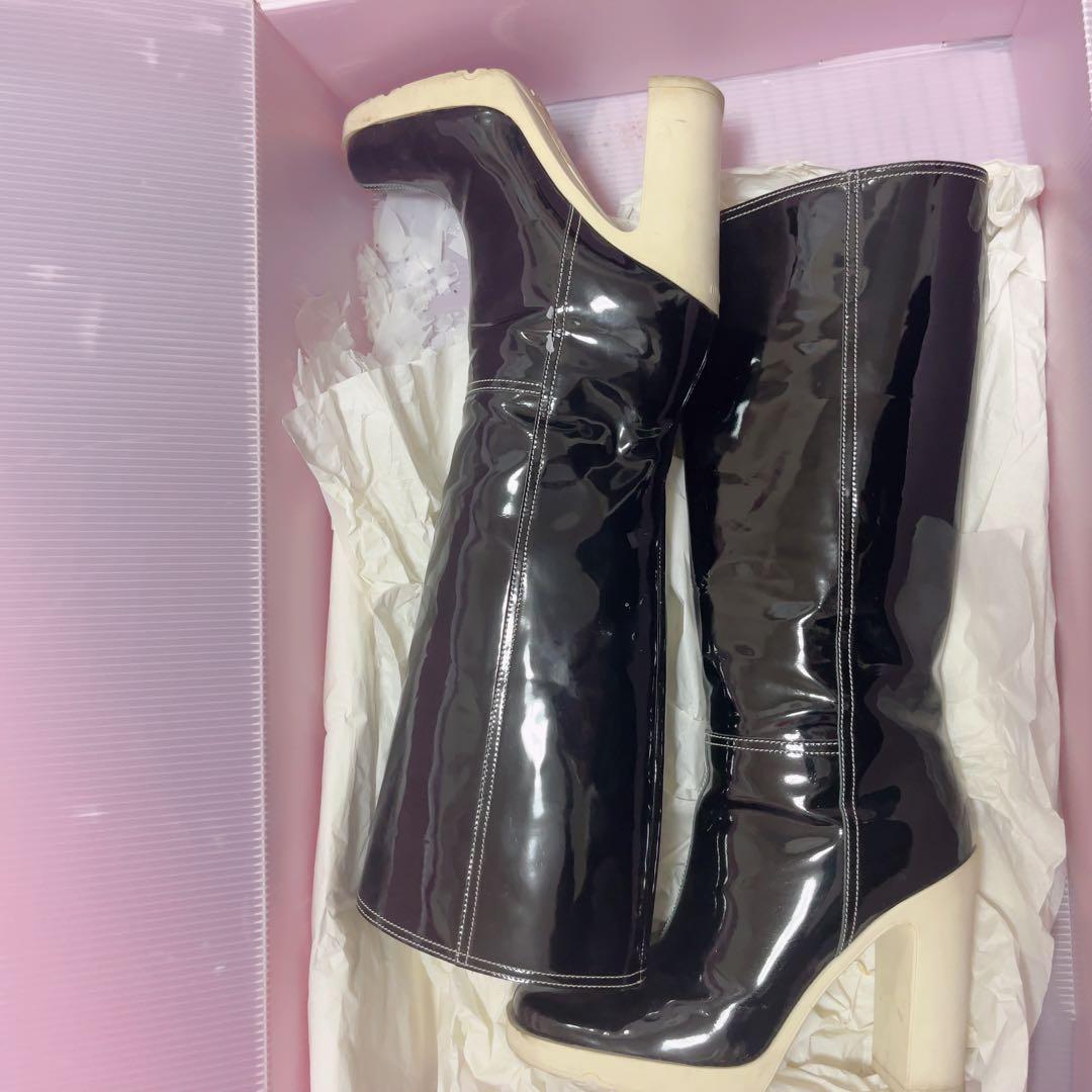 miu miu ロングブーツ　チャンキーヒールブーツ