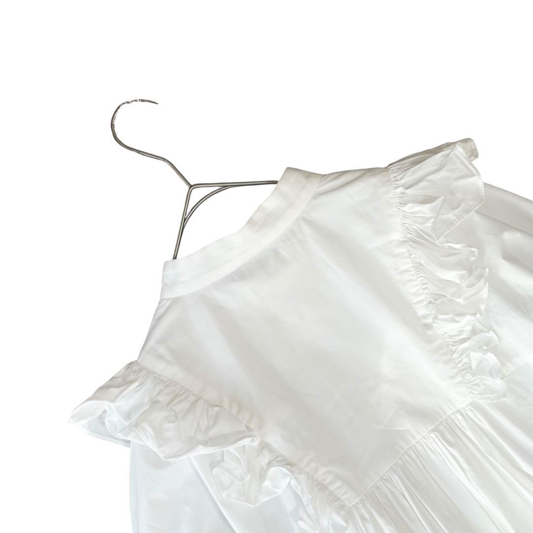 極美品✨ENFOLD FRILL OVER BL フリルオーバーブラウス 白 L