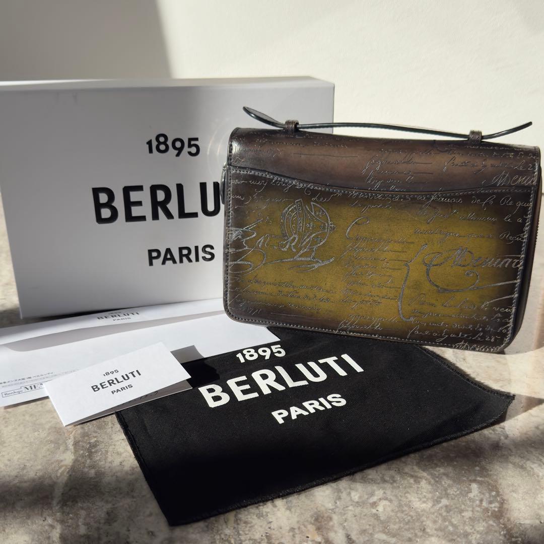 最新型 定価34.5万円 ベルルッティ イタウバワイド スクリットレザー長財布