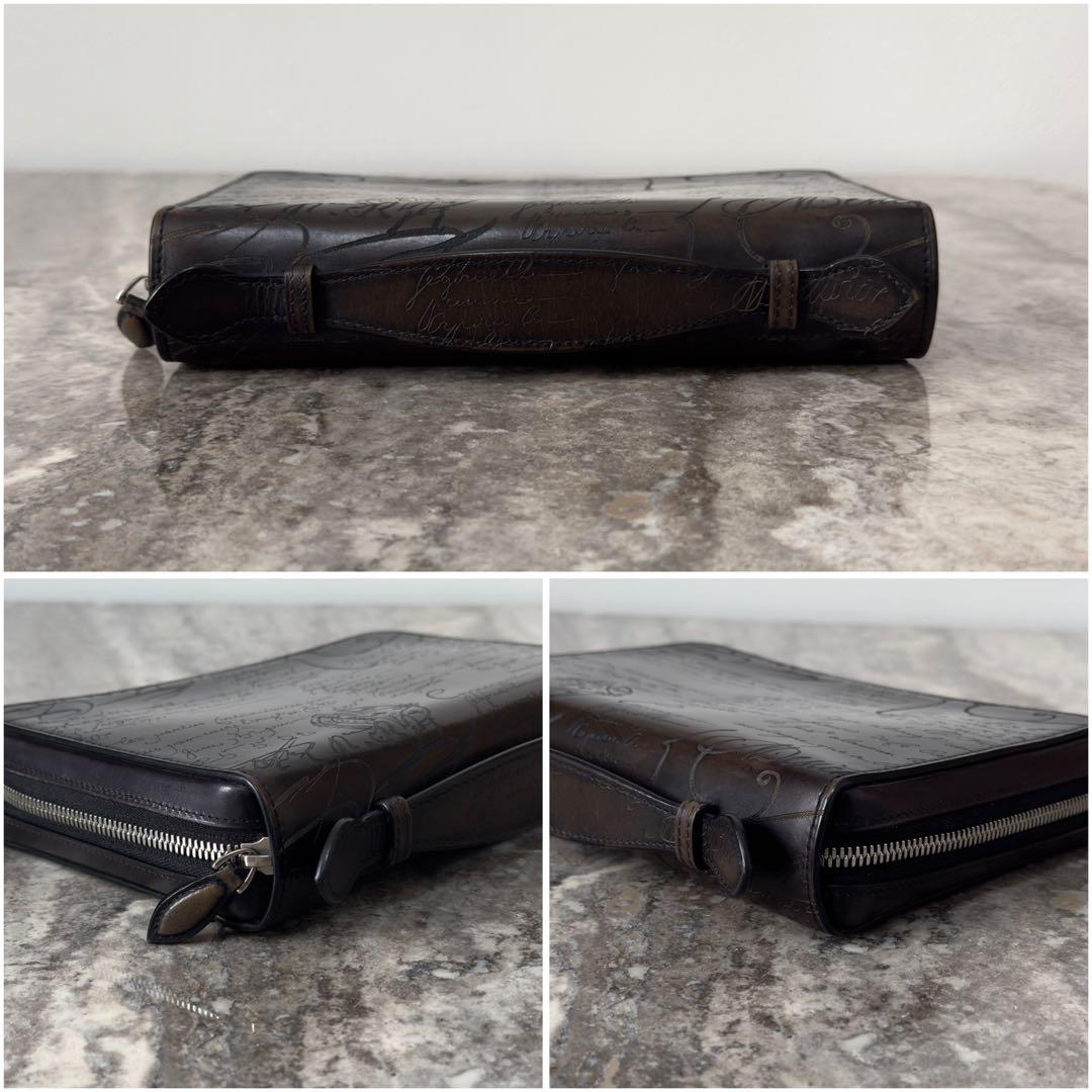 最新型 定価34.5万円 ベルルッティ イタウバワイド スクリットレザー長財布