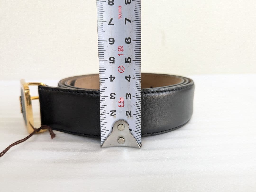 イヴサンローラン ベルト 革 黒 ゴールド ヴィンテージ