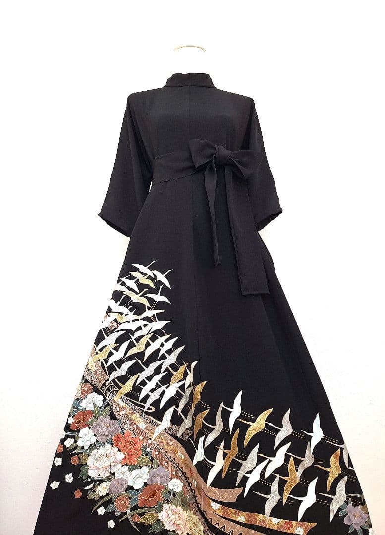 着物リメイクワンピース3687