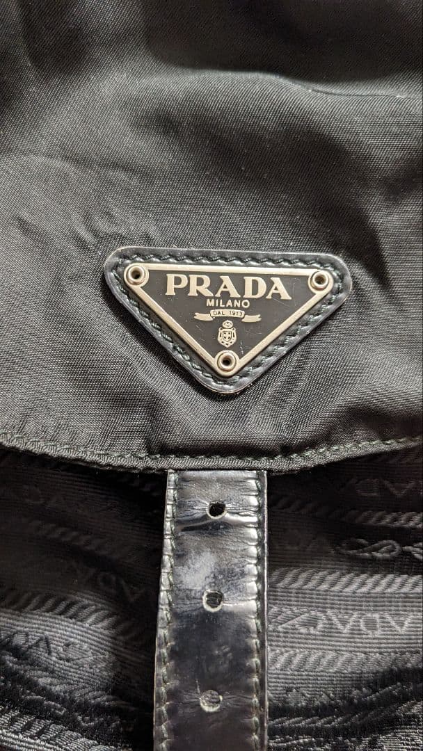 PRADA プラダ テスート ナイロン リュックサック ナイロン×レザー 黒