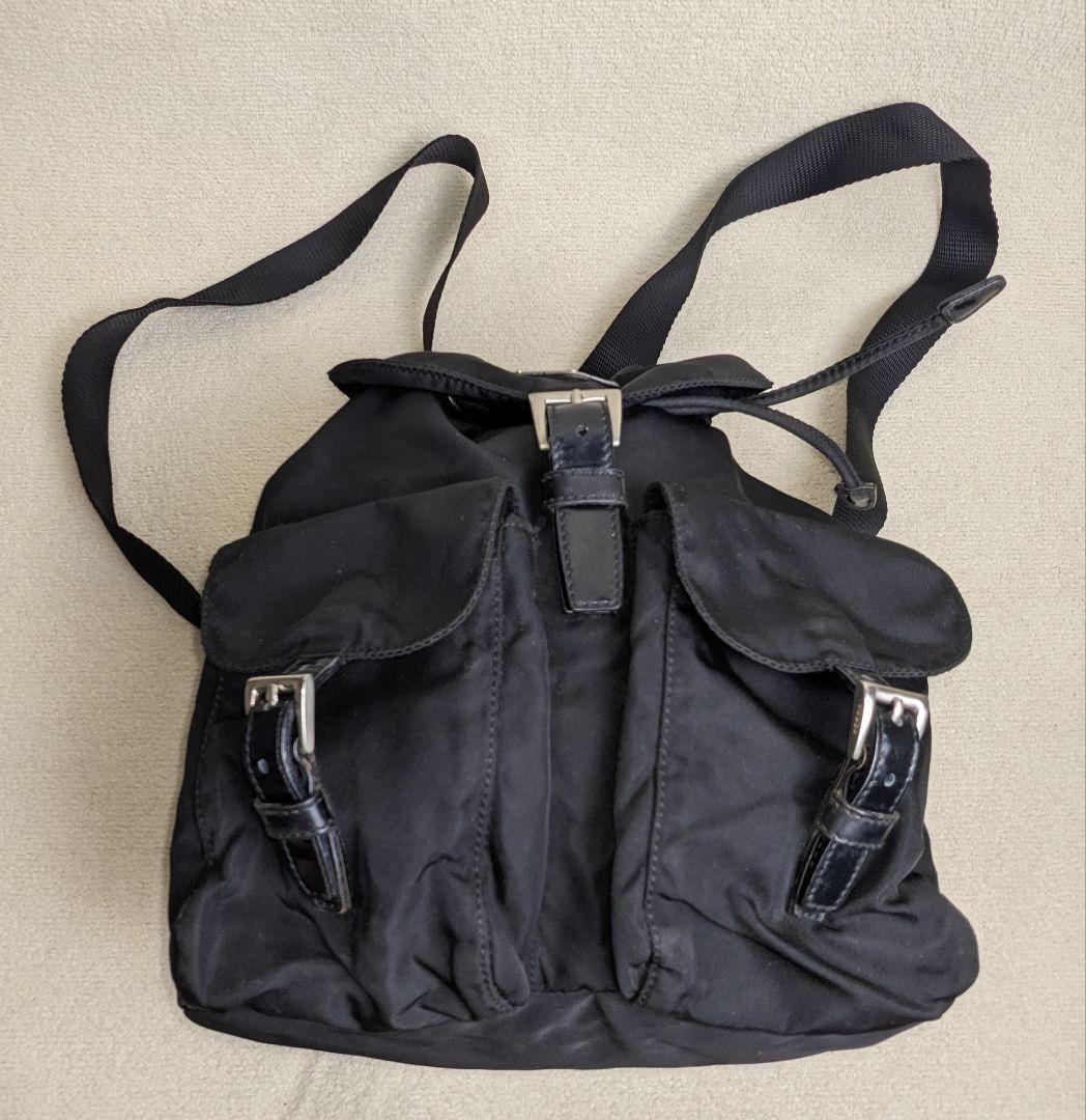 PRADA プラダ テスート ナイロン リュックサック ナイロン×レザー 黒