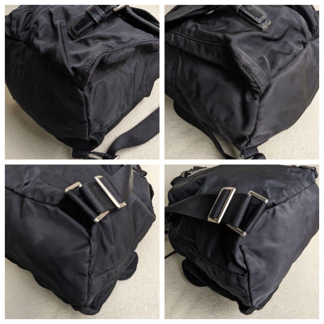PRADA プラダ テスート ナイロン リュックサック ナイロン×レザー 黒