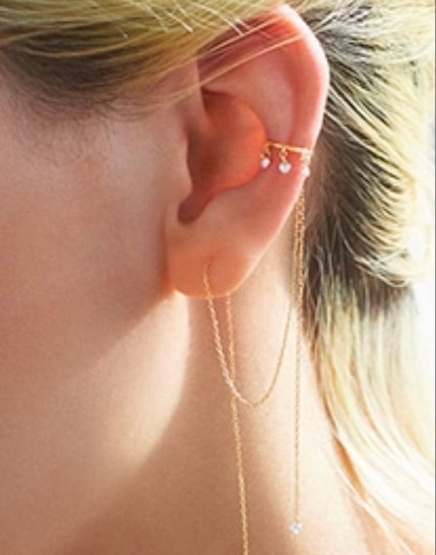 アーカー ビンドゥ チェーン ダイヤモンド ピアス 片耳 現行品