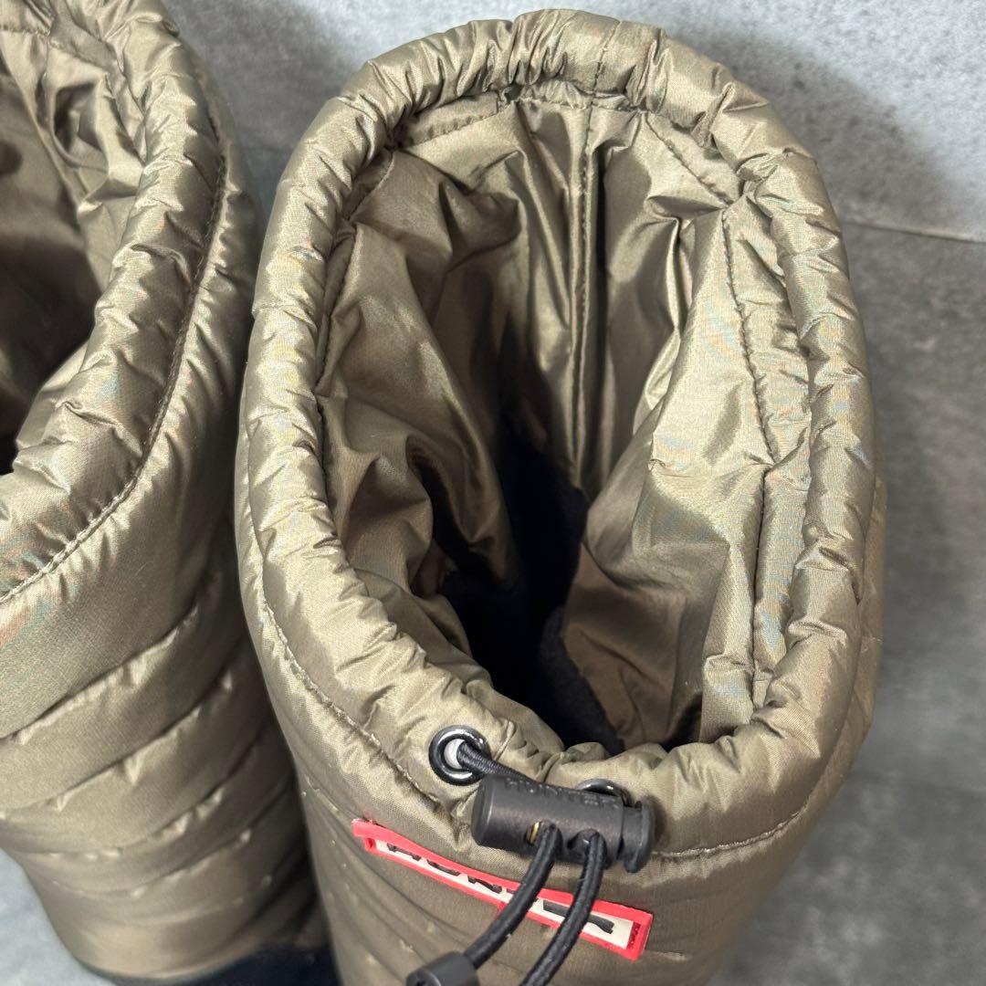 【新品】HUNTER オリーブ スノーキルティング ブーツ ナイロン 22cm