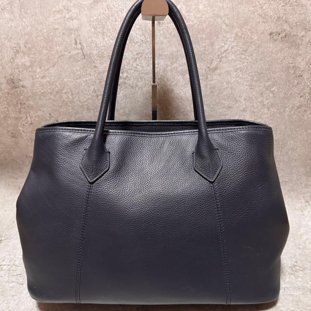 美品 バーニーズニューヨーク トートバッグ シボ革 レザー A4◎ビジネスバッグ