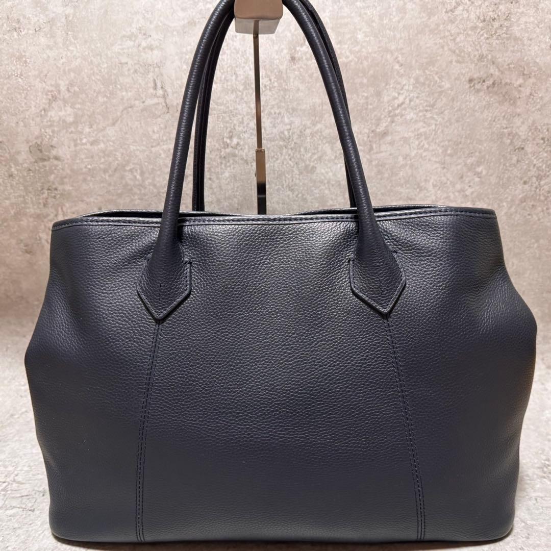 美品 バーニーズニューヨーク トートバッグ シボ革 レザー A4◎ビジネスバッグ