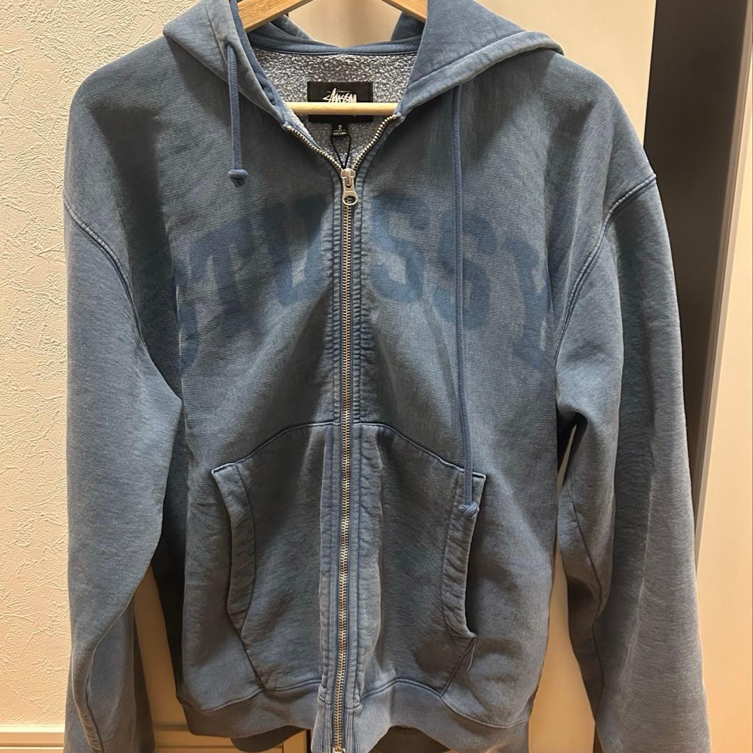 【美品】STUSSY ZIP HOODIE FADED GRAPHIC