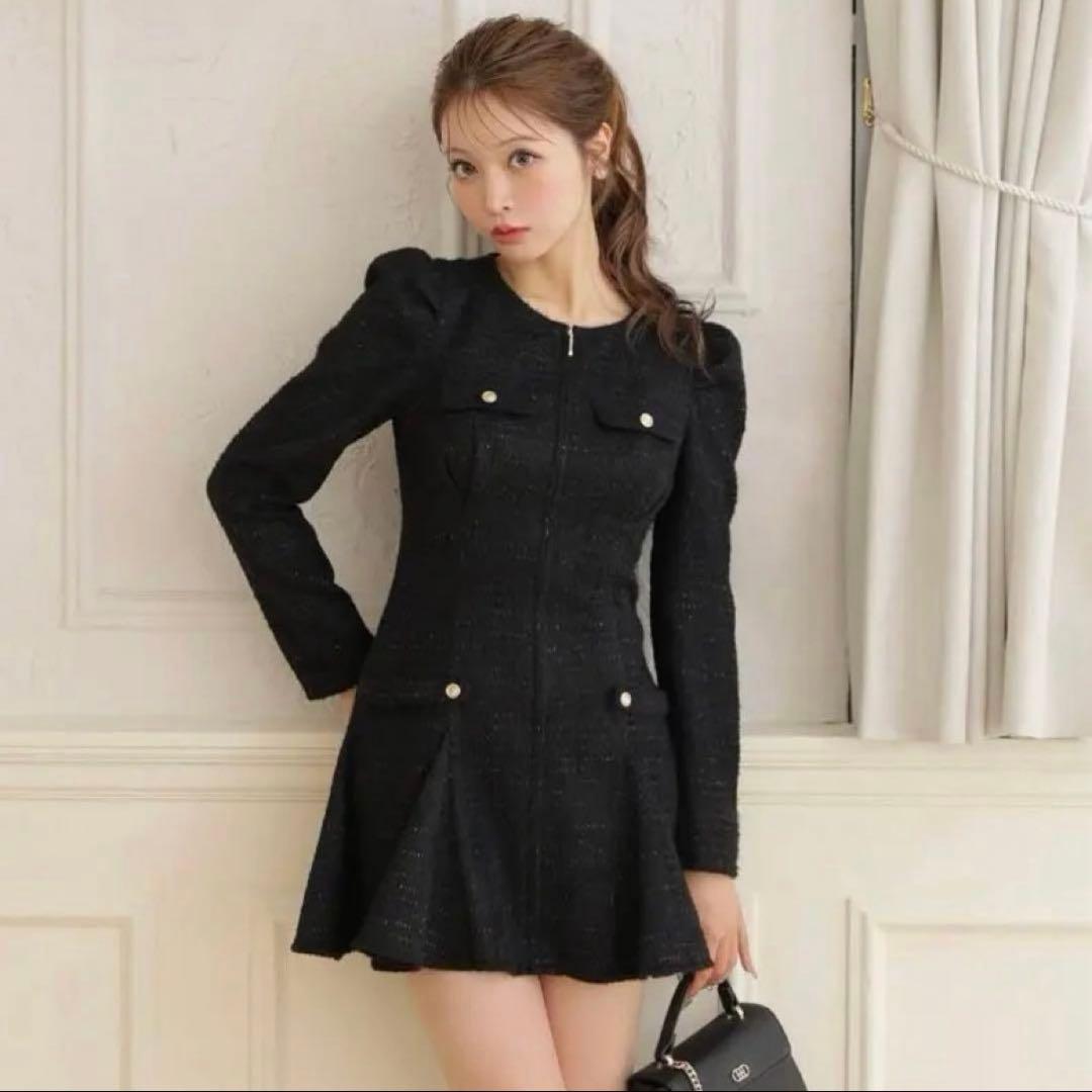 M me eme ジップパフミニワンピース エムミーエメ