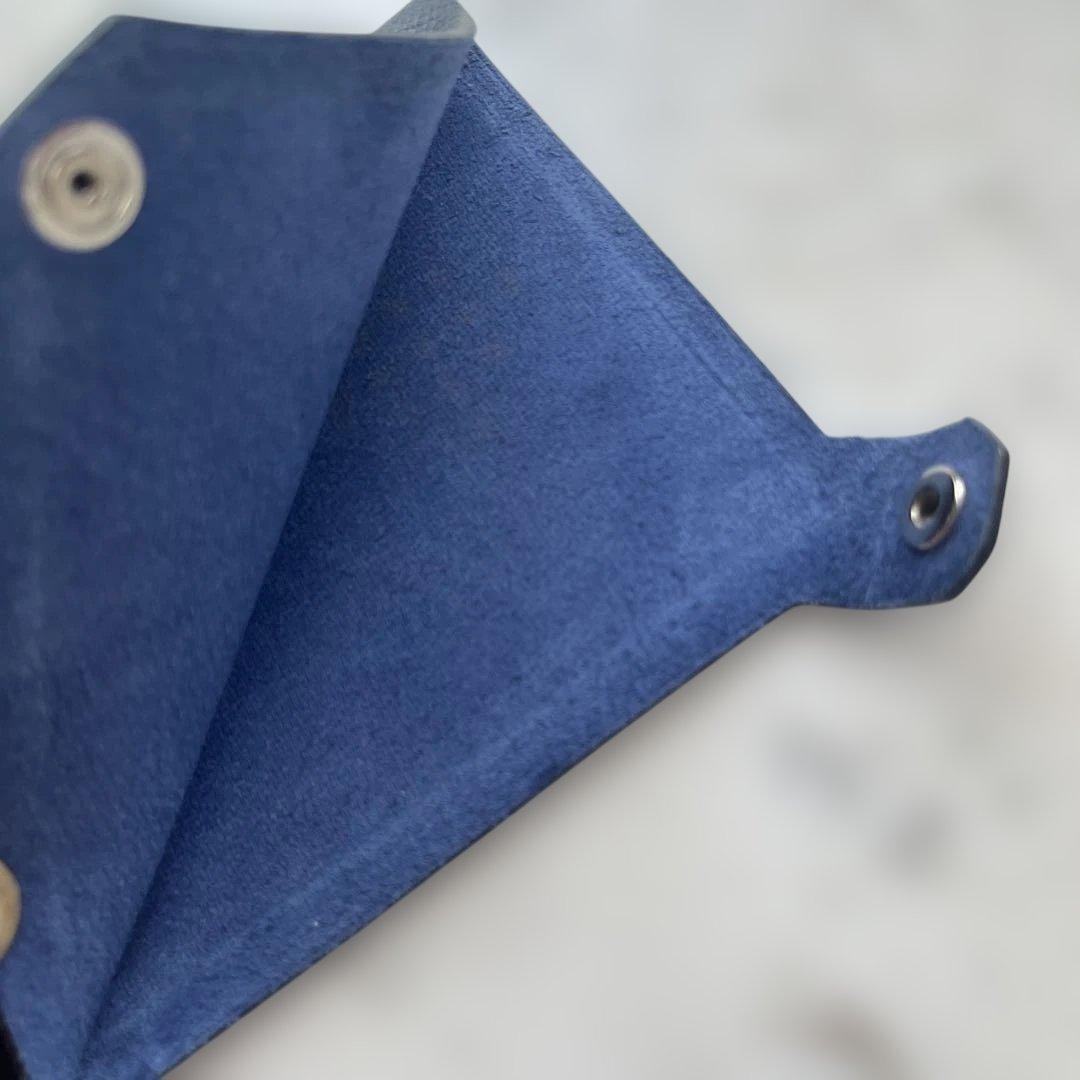 エルメス HERMESネイビー レザー パスポートケース 型押し 直営店購入