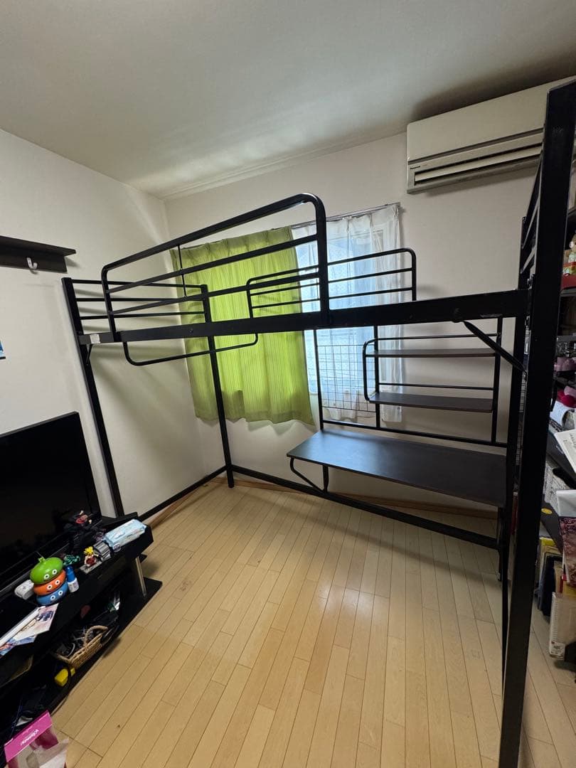 ニトリ　アルルN ロフトベッド ブラック デスク付き(直接引き取り)