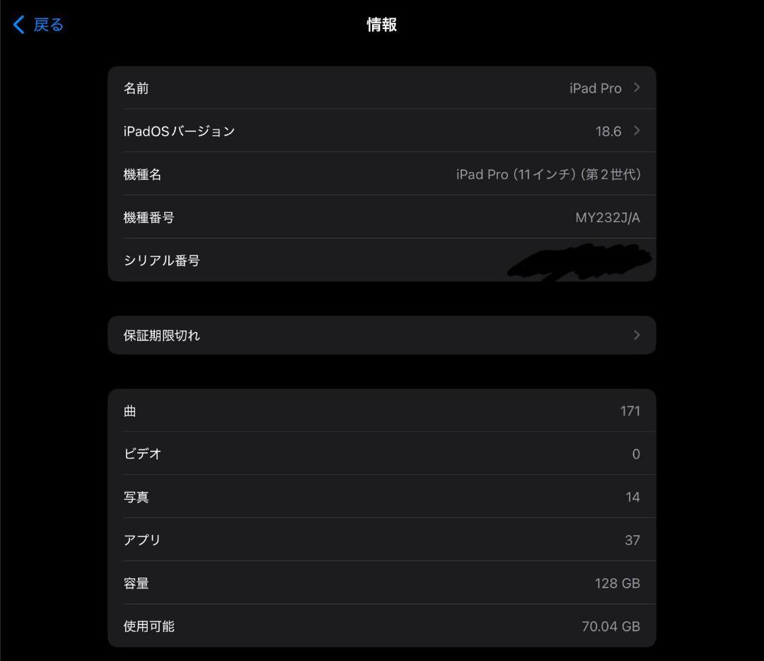 iPad Pro 2nd 11インチ 128GB スペースグレイ +Pencil