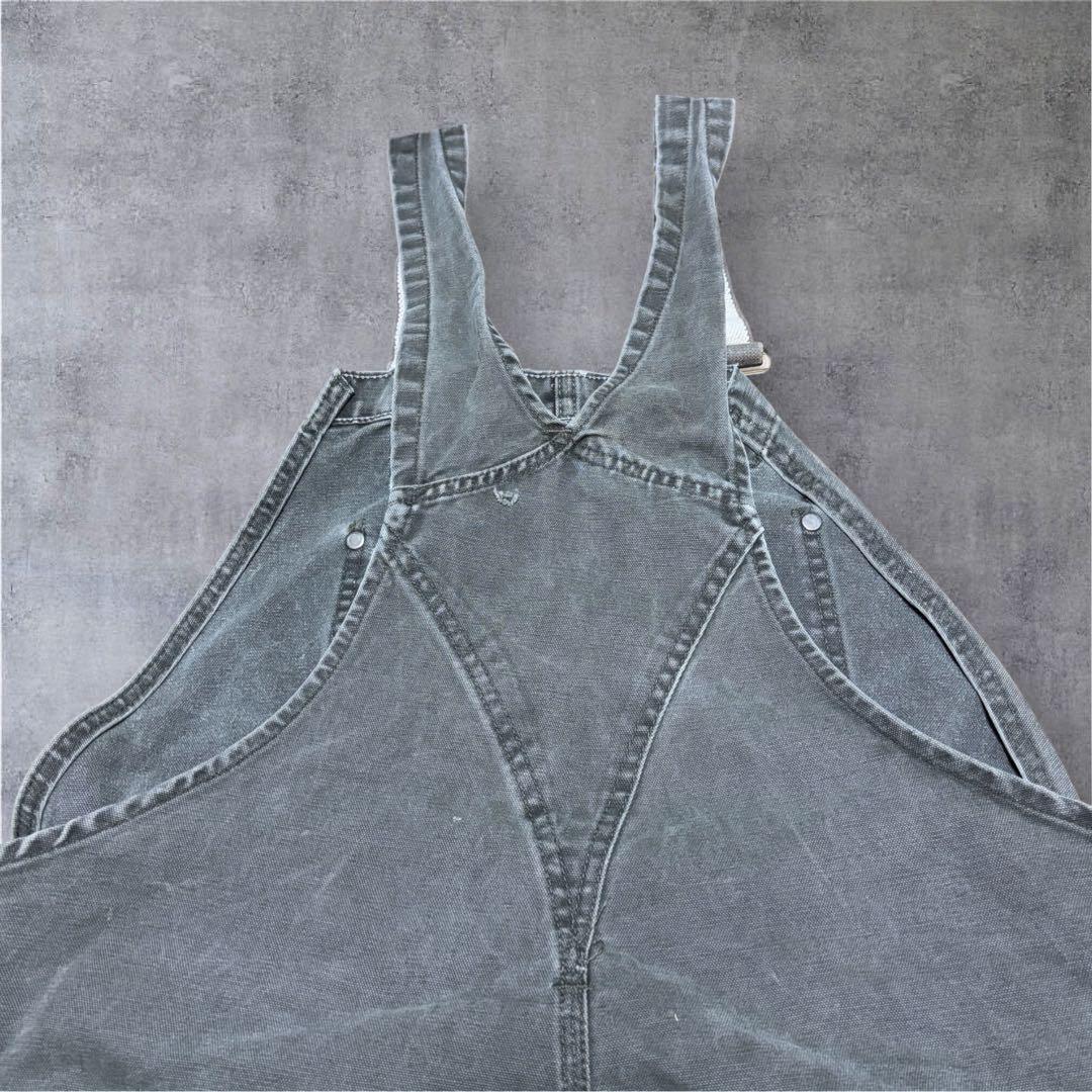 カーハートダブルニーオーバーオールダック地モスグリーンビッグシルエット