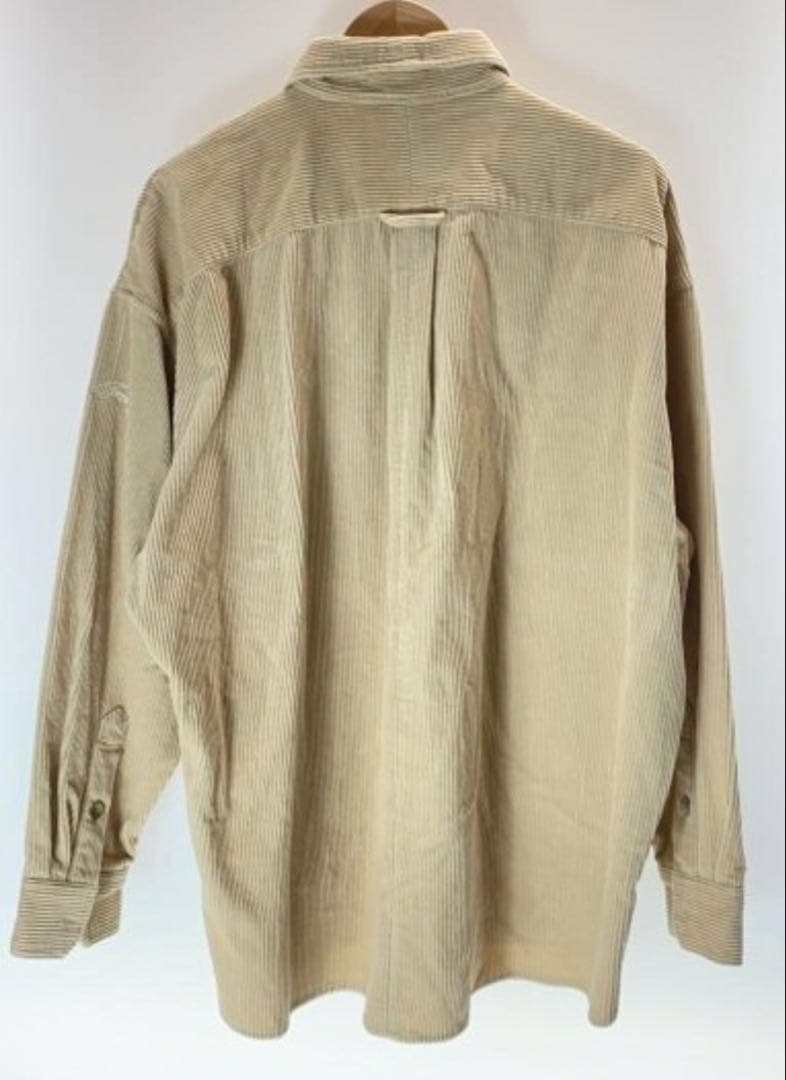 美品FAT BIGWALEベージュ コーデュロイ　シャツ 左胸ポケット付き