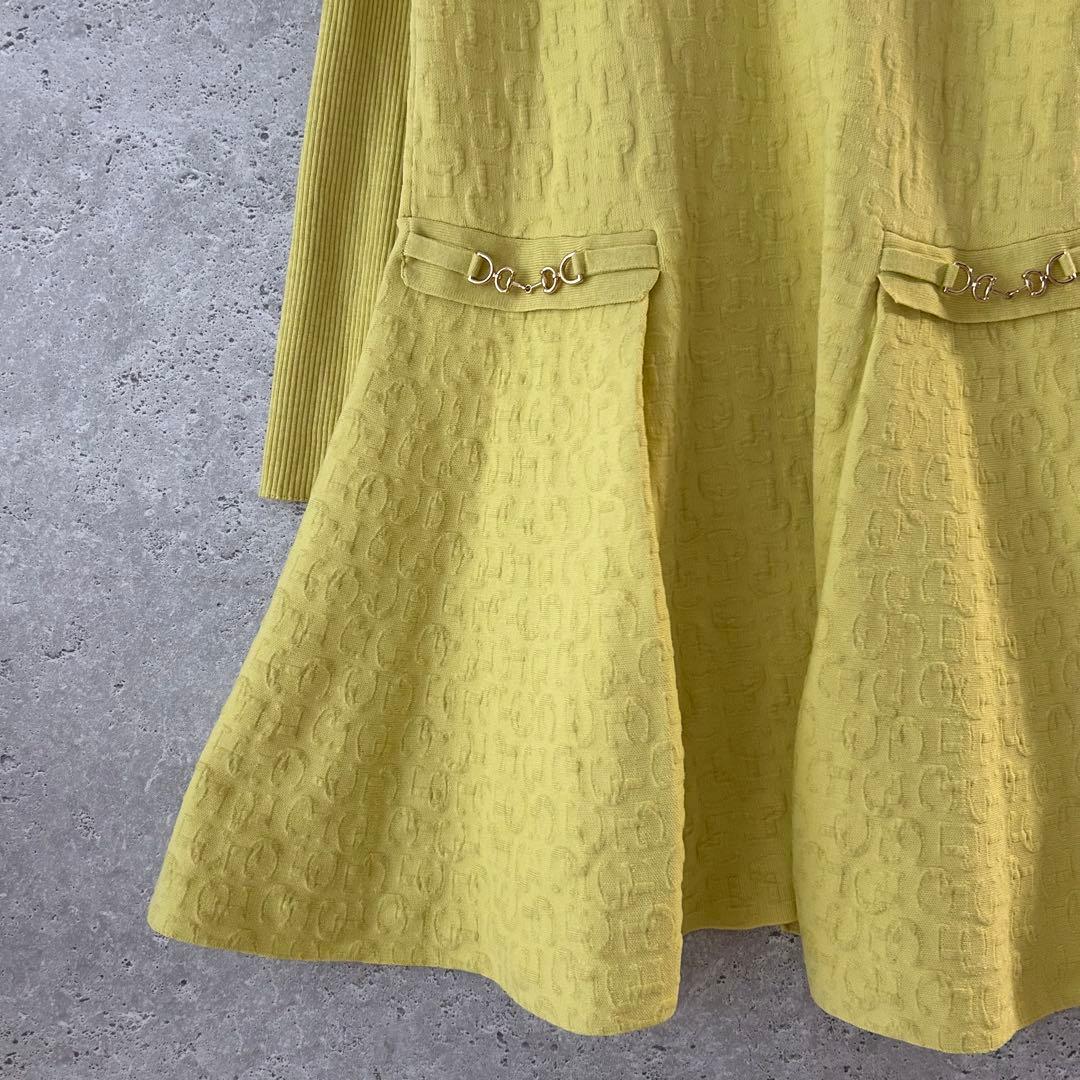 ✨美品✨ セルフォードCELFORD ロゴふくれジャガードニットワンピース 38