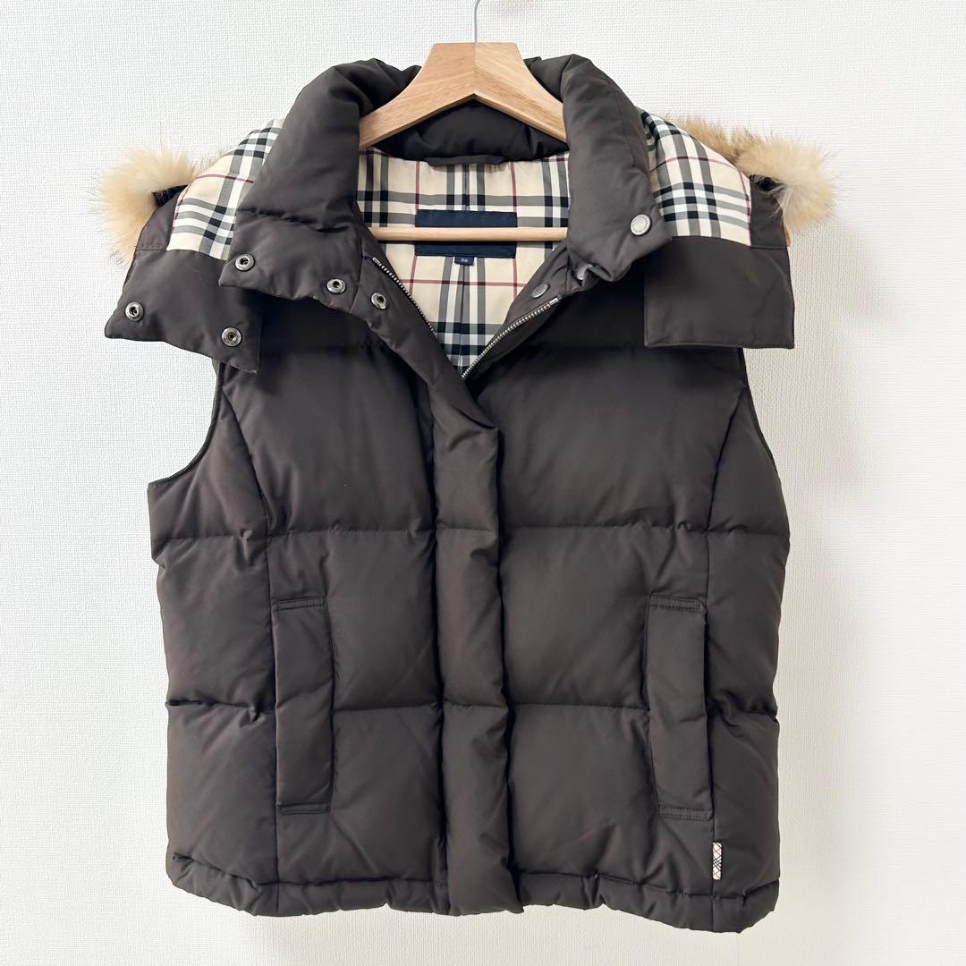 BURBERRY LONDON ダウンベスト　ブラウン　ノバチェック柄　38
