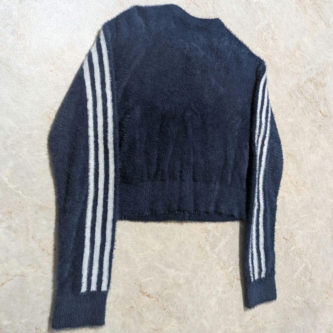 超希少★完売品 adidas フラッフィーニットカーディガン M 紺白 りなてぃ