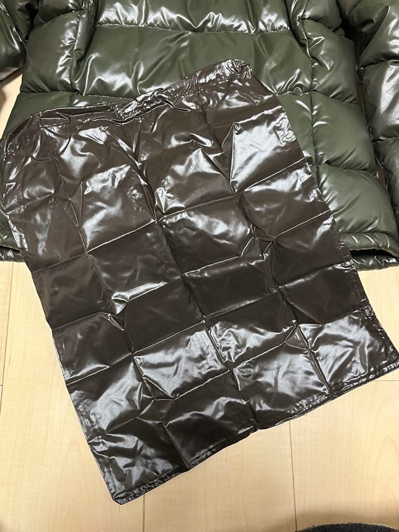 MONCLER☆シャイニーフード付ダウンJKサイズ00茶ジャンク品