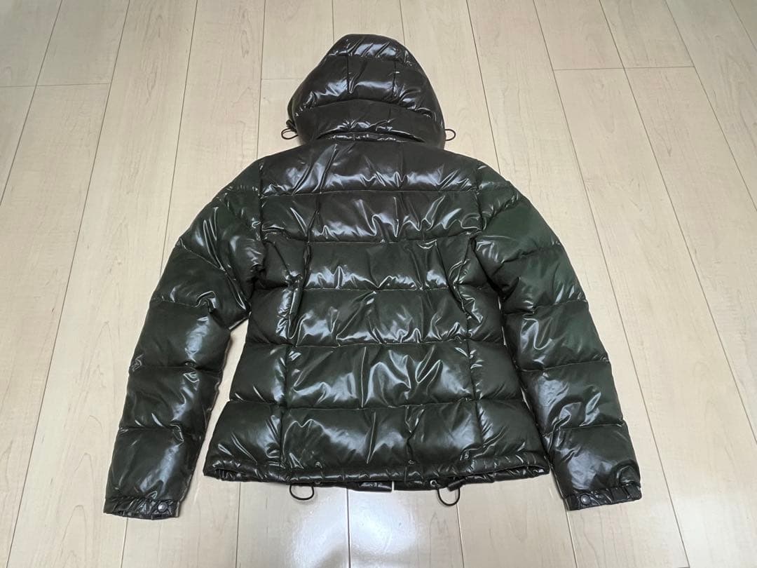 MONCLER☆シャイニーフード付ダウンJKサイズ00茶ジャンク品