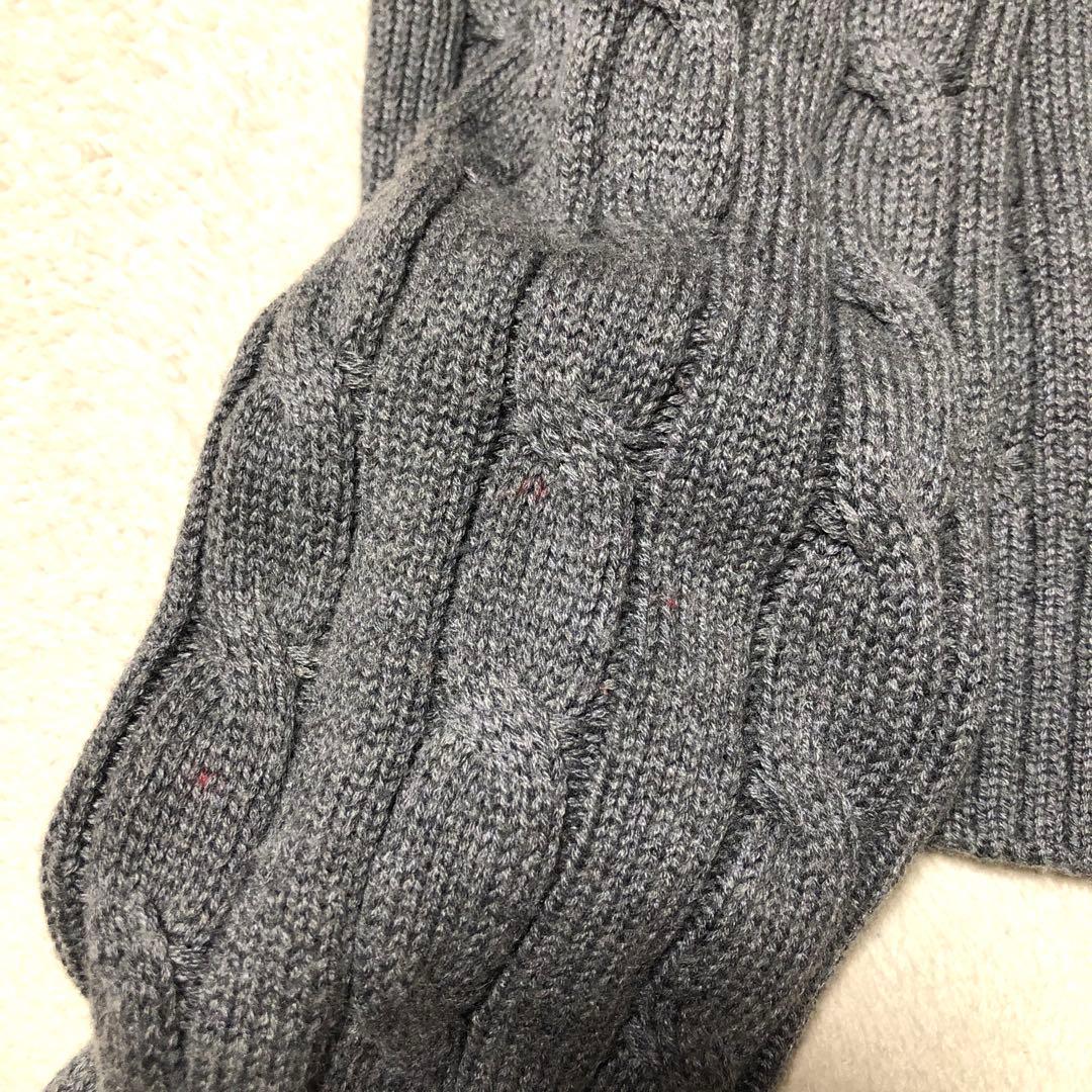 ポロラルフローレン　ケーブルニット　ハーフジップ　ポニー刺繍ロゴ　現行QRタグ