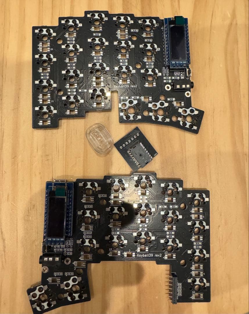 keyball39 すべて半田済(LED無)基板と読取基板センサー