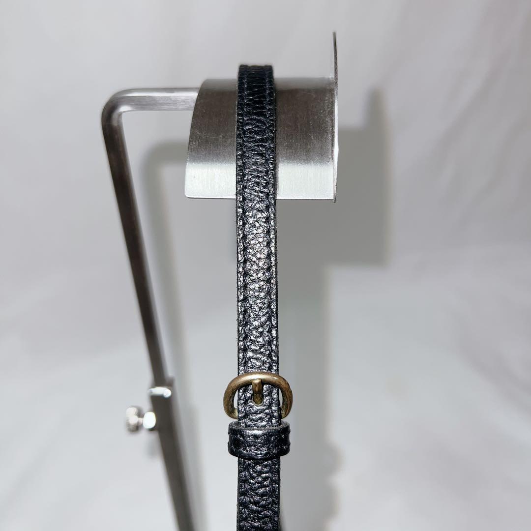 【希少】イルビゾンテ　ミニショルダー ボディバッグ　がま口　斜め掛け　レザー　黒