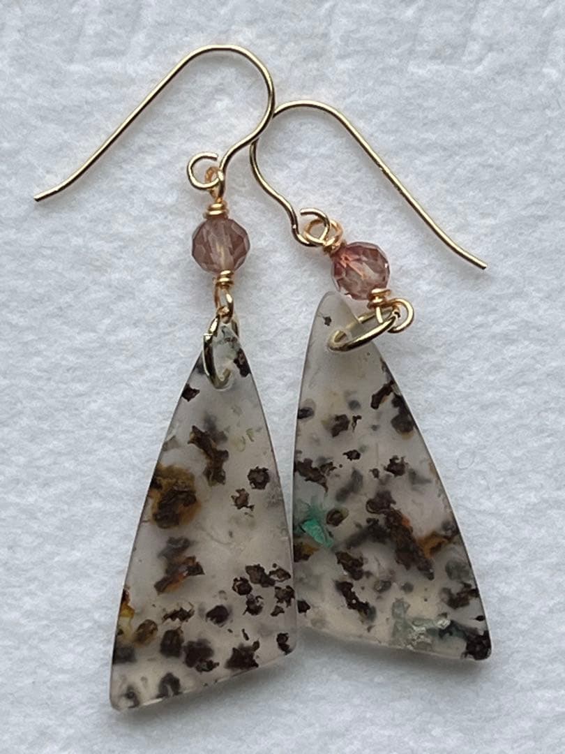 maumaumau　14kgf クリソコラコッパーインカルセドニー ピアス