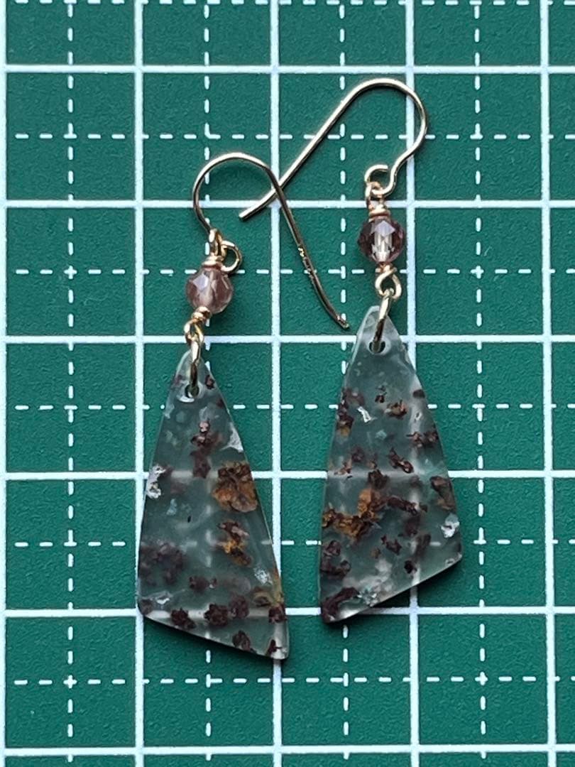 maumaumau　14kgf クリソコラコッパーインカルセドニー ピアス