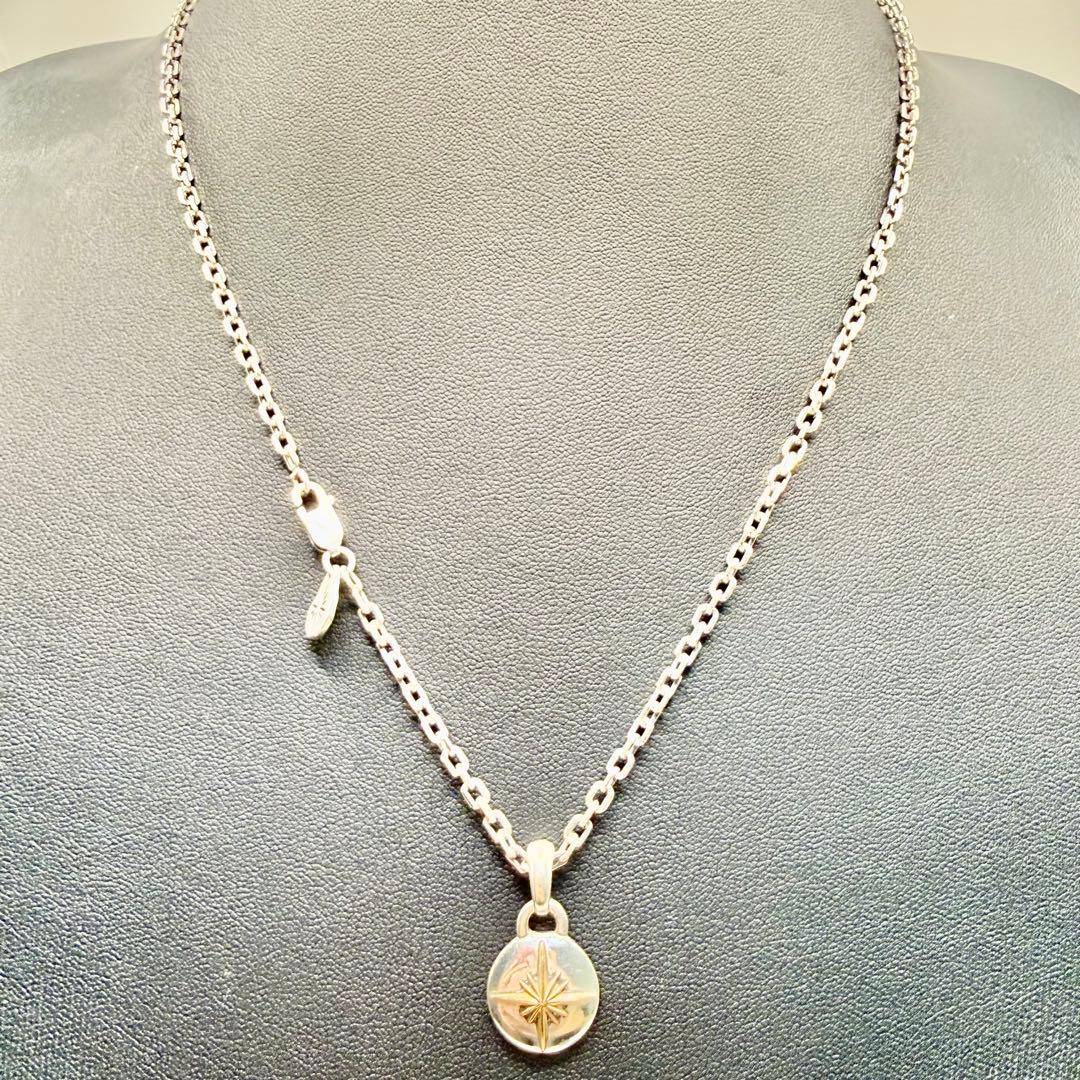 SAAD シルバー太陽神トップ　細角チェーンセット　約50センチ