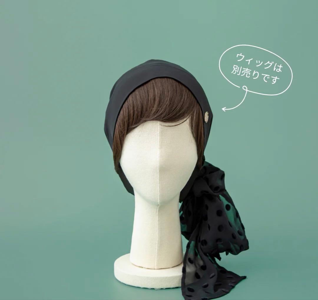 【BAREN】スカーフハット (M) Dot Chiffon black