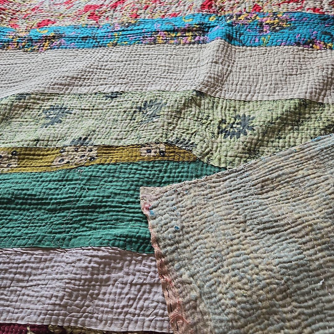 大判サイズ ヴィンテージラリーキルト カンタキルト オールドカンタ④