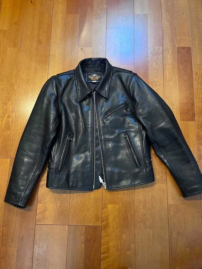 ハーレーダビッドソン 本革 ライダースLサイズ 90s HDC YKK10