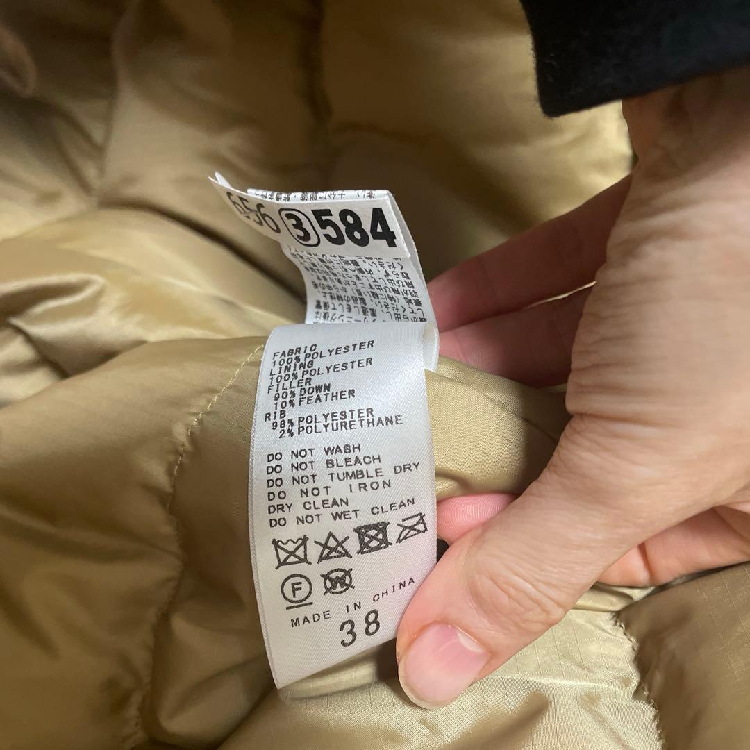 【美品】撥水フーデッドダウンハーフコート 38