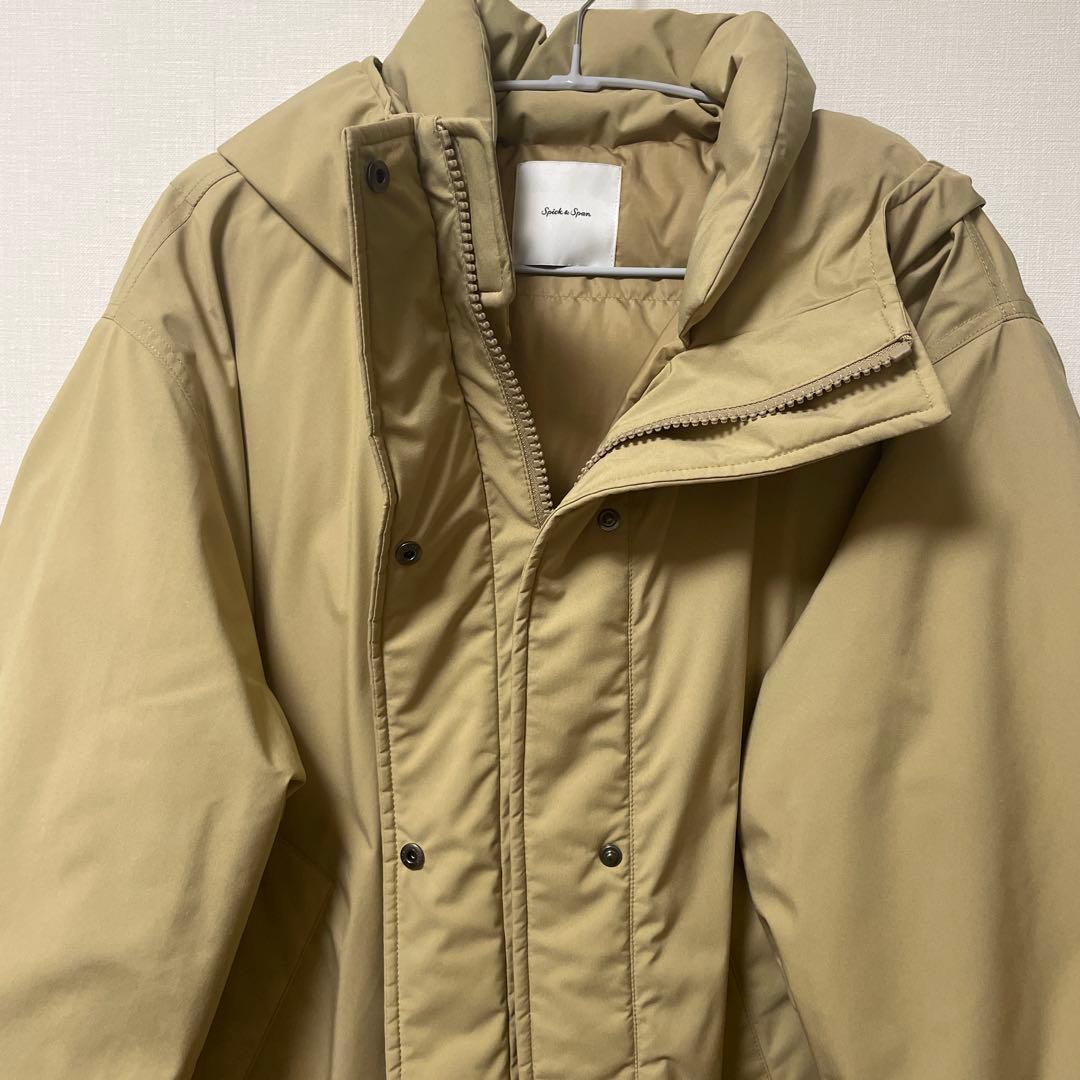 【美品】撥水フーデッドダウンハーフコート 38