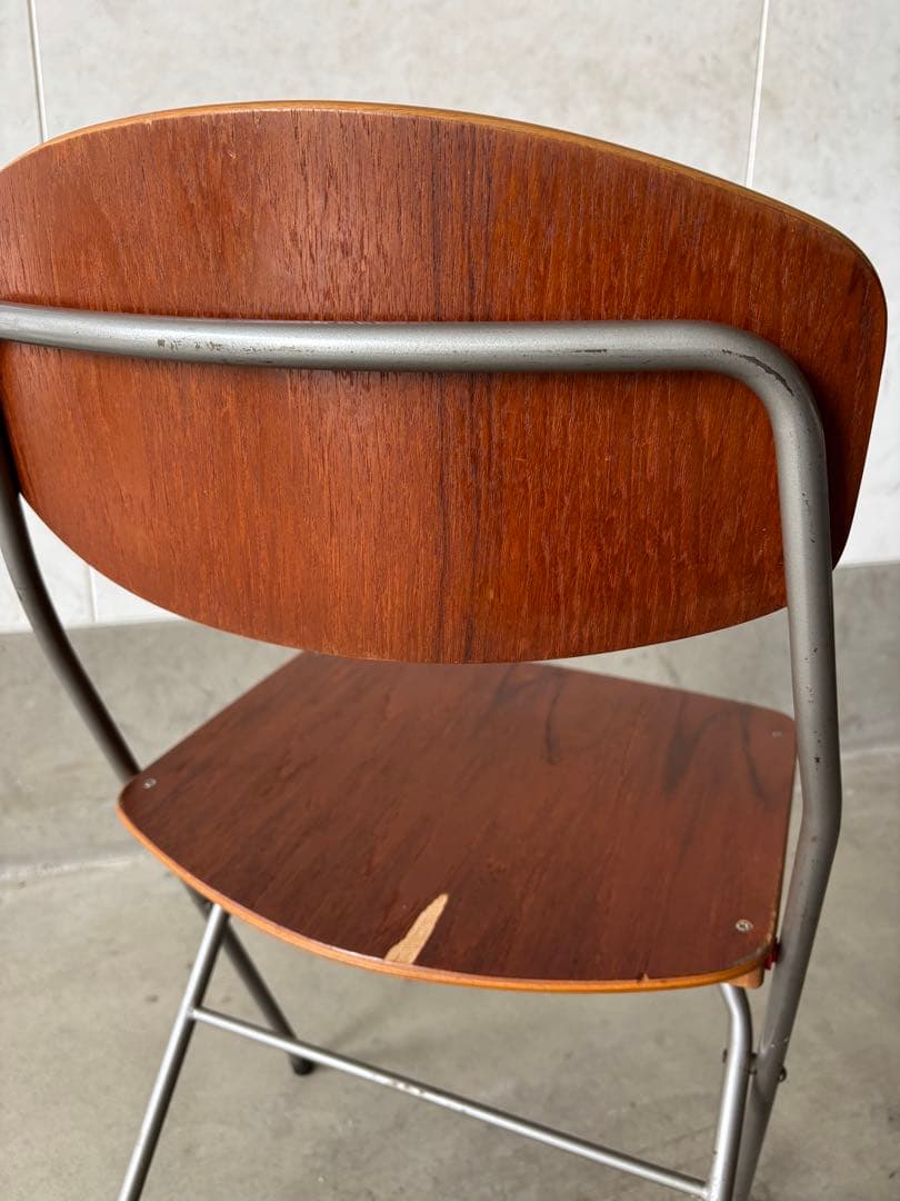 デンマークアンティークフォールディングチェア二脚