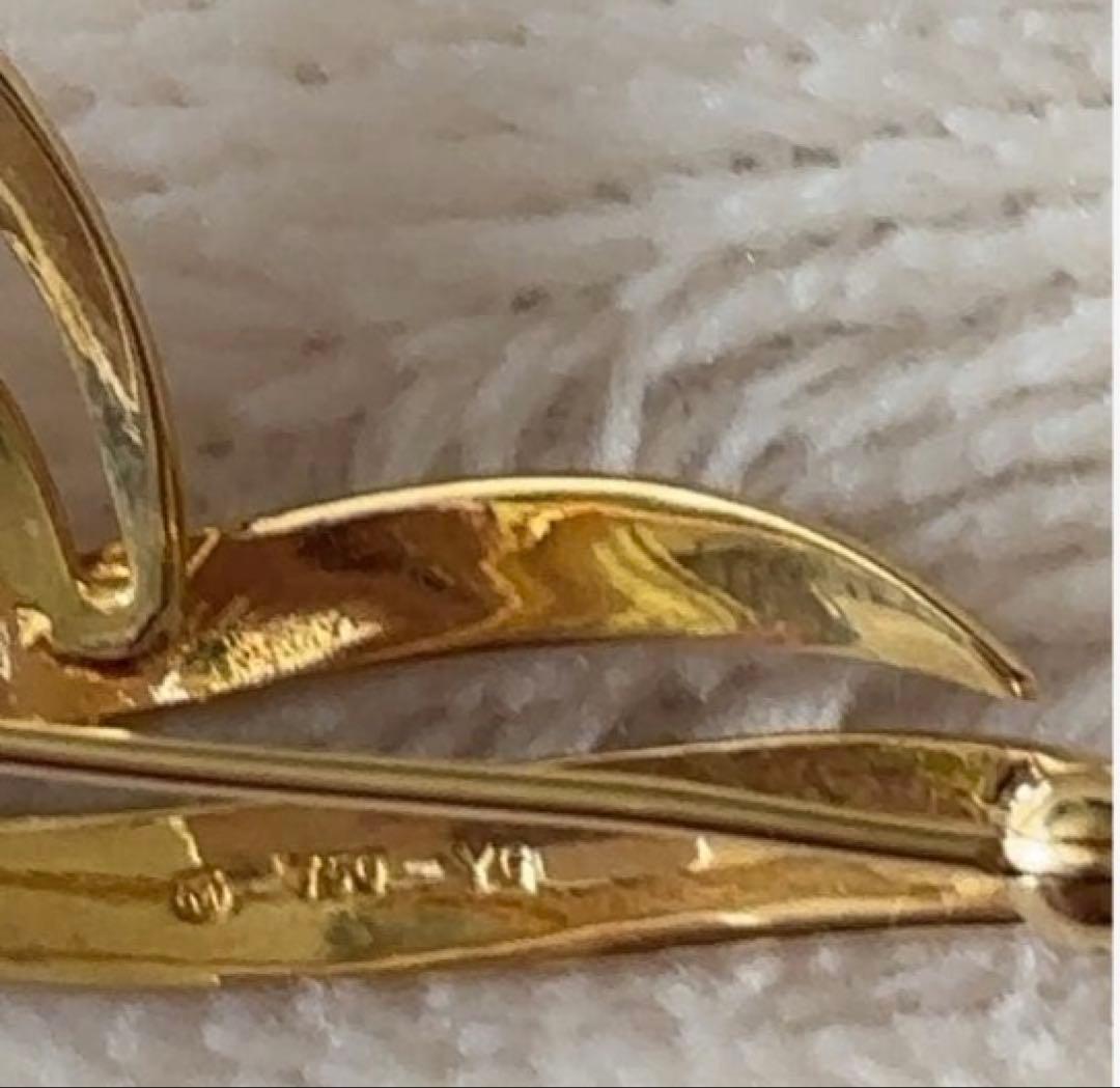 MIKIMOTO ミキモト アコヤ真珠 パール ブローチ K18 美品 正規品