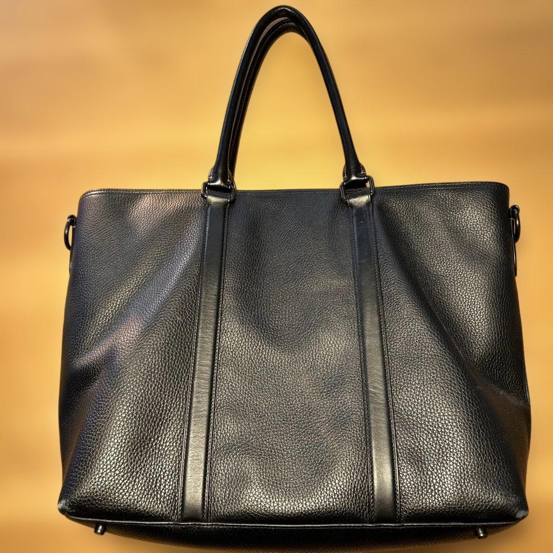 COACH ブラックレザー トートバッグ