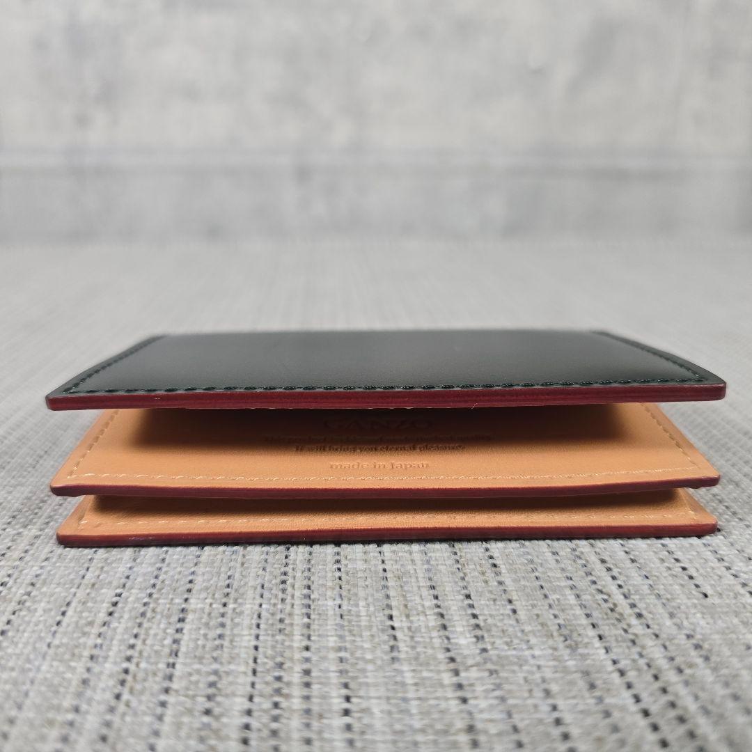 超美品　GANZO　CORDOVAN 　コードバン　 通しマチ　名刺入れ