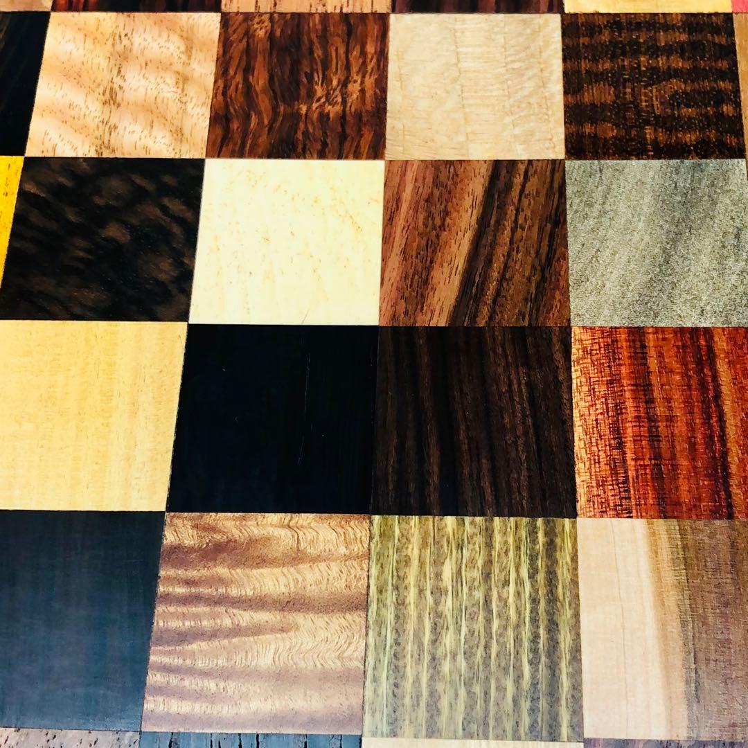 世界の銘木142種の寄せ木トレイ ハンドメイド