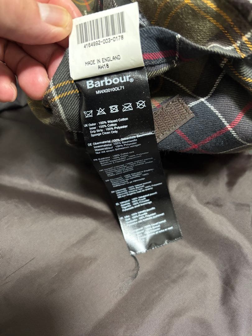 BARBOURバブアー クラッシックビデイル オイルドジャケット オリーブ 38