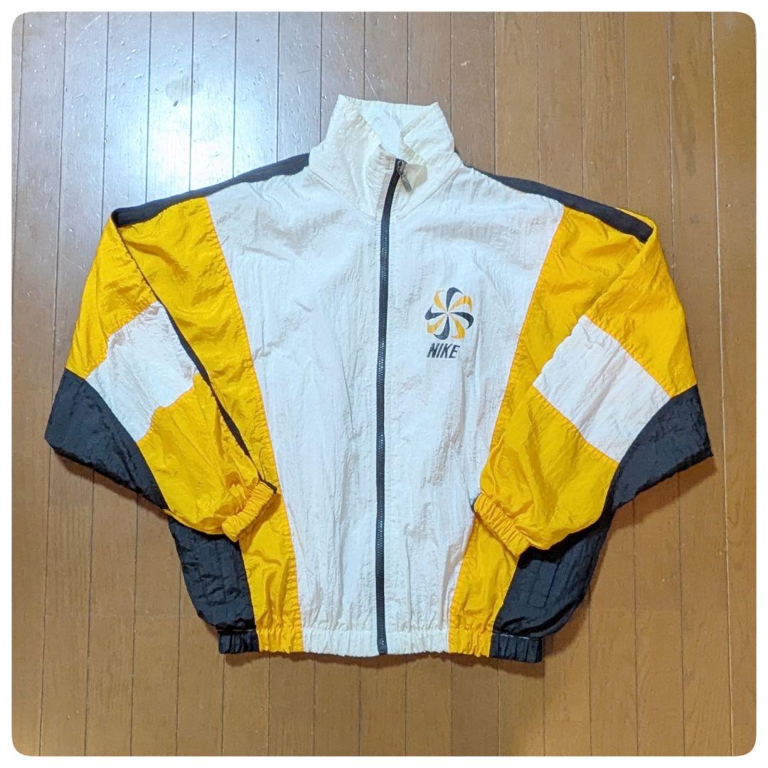 〚やぶれ、汚れ、訳あり〛　風車ナイキ　ナイロンジャケット　90年代　ビンテージ
