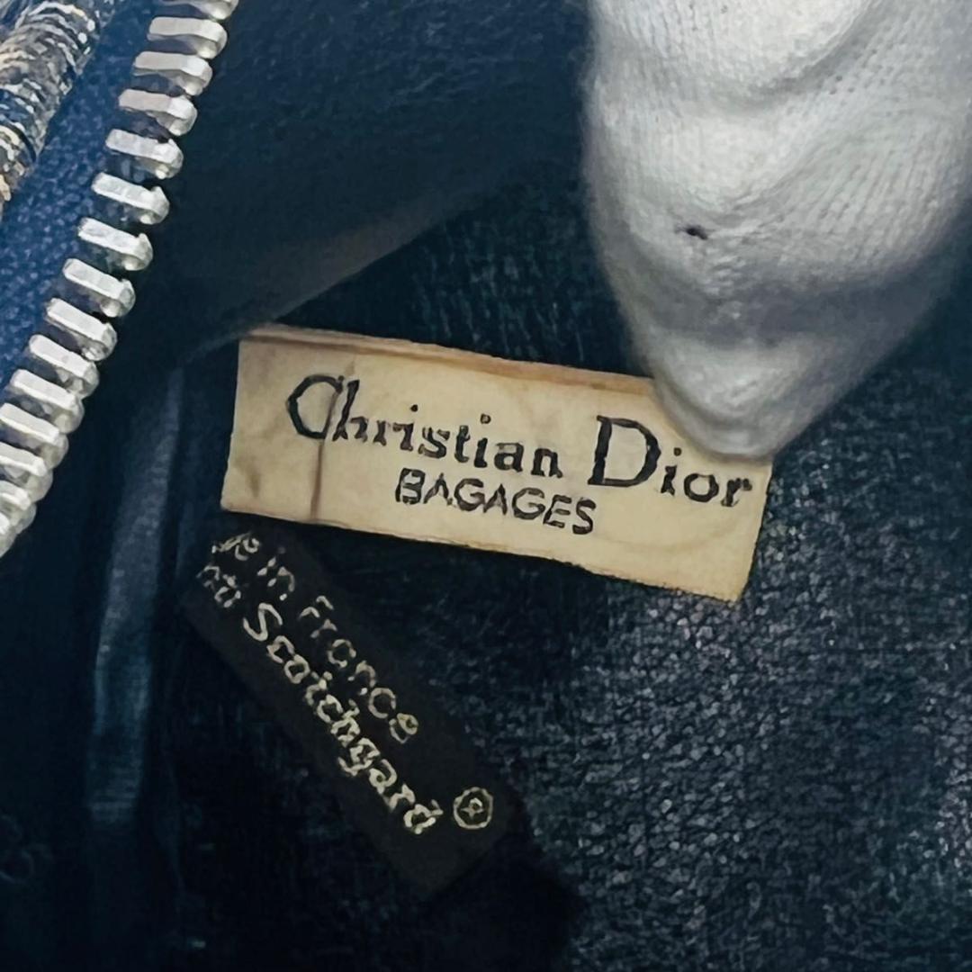 【人気】Chistian Dior ミニボストンバッグ　トロッター　ネイビー